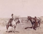 Ayerza, atrib.,Fotografas albminas, 1 atribuida a Ayerza. Fines S. XIX . Escena gauchesca con caballos y mujer indgen