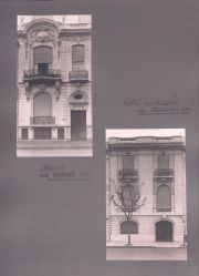 Cartones con fotos de edificios algunas con detalles arquitectonicos que una empresa francesa realiz en Mar del Plata,