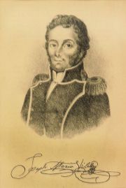 Coronel Jos Maria Vilela, litografa der Kraft. Firma en Facsimil
