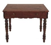 Desk, madera frutal, con filetes de bano.