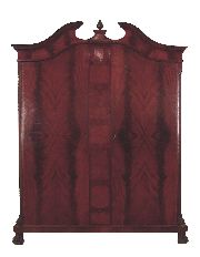 Pz. dormitorio, estilo ingls, cama, ropero. c/llaves. (Secreter ing.14271/1)