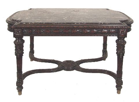 Mesa de sala estilo Luis XVI, tapa de mrmol