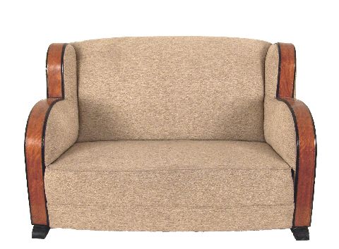 Pzs. Juego de sala, estilo Art Deco, Sof y 2 sillones.
