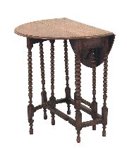 Mesa de alas, estilo ingles con balaustrillos. Averas