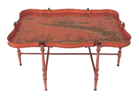 Mesa baja Laton, pintada en tono rosa