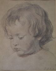 NIO, lmina de Rembrandt, enmarcada. Mide: 25 x 19 cm.
