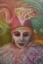 Jimenez, Teresa; Fantasa, dos pasteles, 1982 . Miden: 44 x 32 cm.