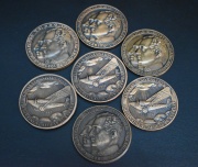 Siete Medallas 'IBERIA' Espaa 1927. Cobre. Dim. 4 cm.