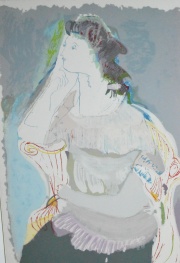 Soldi, Ral. Serigrafa. Figura femenina. Mide 46 x 34 cm.