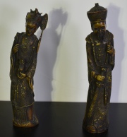 Dos Figuras de katmandu, Nepal. Averas. Alto: 29 cm.