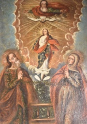 Genealoga de la Virgen Mara, leo sobre tela. Mide: 94 x 73 cm.