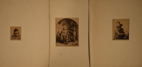 Diez Grabados Antiguos: Rembrandt, Ostade y otros; 1 dibujo al lpiz. Deterioros. 10 Piezas sin enmarcar. Casa Veltri.