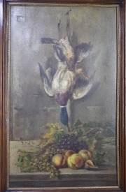 Vaimi (?), C. Dos Naturalezas muertas con liebre y otra con pato, leo. 87 x 53 cm.