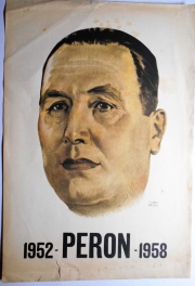 Pequeo afiche de pern de las elecciones de 1951, 23 x 17 cm