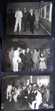 RAMON S. CASTILLO, fotografas del presidente de la Nacion, visitando el saln de Arte de Mar del Plata ao 1943, mide