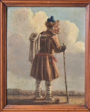 El Caminante, leo sobre cobre. Mide 22 x 17,6cm