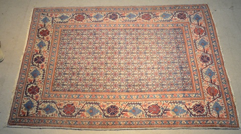 Alfombra persa ancha guarda de flores de gran tamao 196 x 139
