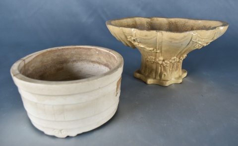Cachet Pot y vaso de cermica china. 2 Piezas. (834)