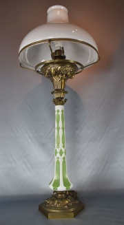Lmpara de mesa blanco y verde, Bohemia (768)