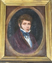 Annimo Retrato de Caballero, M. de Alzaga. leo oval, moo azul. (302)