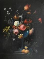Dupontier. Vasos con Flores, dos leos firmados Dupontier. (299)