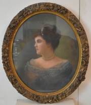 SARA JUSTA MADERO DE ANCHORENA, pastel oval firmado Marton. Pastel.(231)
