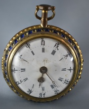 Reloj de bolsillo Ingls con Paisaje con velero y casa de esmalte. Nmeros romanos y orientales. Plyne, London. (567).