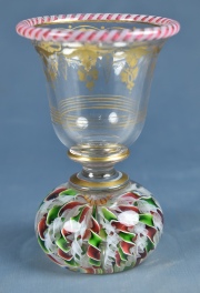 Copa - pisapapel Saint Louis vidrio con inclusiones polcromas. 11 cm.