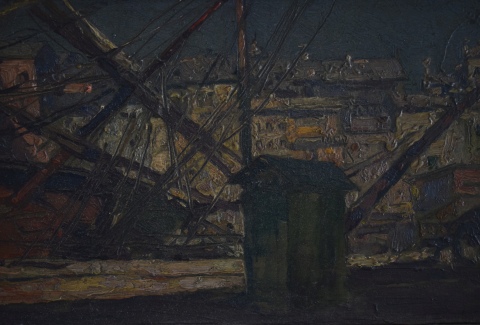 Decoroso Bonifanti. Puerto, leo 1915. aprox. 13 x 22 cm.