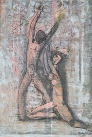 Zdravko Ducmelic, Figuras, tc. mixta. de 32 x 22,5 cm.