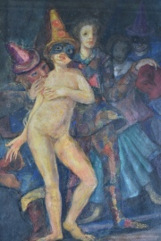 Ral Podesta, Carnaval, tmpera de 55 x 37 cm.