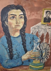 Berni, Antonio, Figura femenina. serigrafa de 75 x 55 cm.