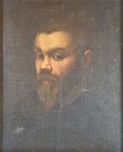 Escuela de Tiziano 'Caballero', leo de 49 x 40 cm. pequeas averas. Annimo.
