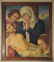 Descendimiento de la cruz,, leo de Escuela Flamenca, sobre tabla. Mide: 35,5 x 30 cm.