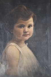 Retrato de Nia firmado Ciappa, leo. Rayn. 38 x 29 cm.