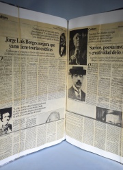 CARPETA, conteniendo varios articulos del diario 'La Opinin', Cultural y otros sobre Jorge Luis Borges, Aos 1974/85