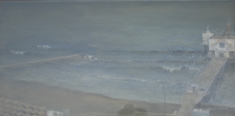 Carlos Corotto, Punta Iglesias - Mar del Plata, leo de 30 x 60 cm. Cachet de Zurbarn