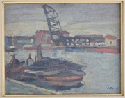 Botti, I. Barcas en el riachuelo, leo. Mide: 23 x 29 cm.