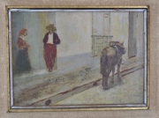 N.Orlandi 1861-1952 Siesta en Catamarca. leo/cartn 18 x 25 cm.