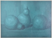Theule, Mximo. Peras y manzana, leo. Mide: 15 x 20 cm.