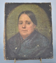 Mujer, leo sobre tela, Annimo Ecuela Rioplatense mediados S. XIX. 23 x 20 cm.