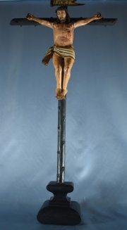 Crucifixin Paraguaya. Principio del siglo XIX. Importante cruz de madera con