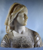 Busto de Mujer, escultura en alabastro. Averas.