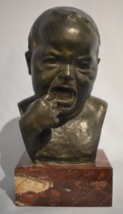 Coscia 'Cabeza de Nio', escultura en bronce. Alto: 23 cm. Alto con base: 29 cm.