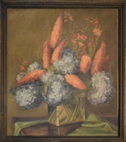 De Maria Porta 'Hortensias', leo. 80 x 70 cm.