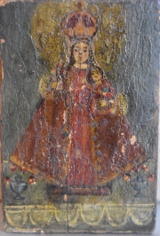 Virgen y El Nio, oleo sobre tabla, pequeo