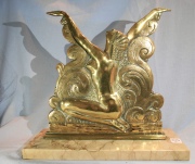 MUJER, escultura en bronce firmada BAIDI. Base de mrmol. Alto: 25 cm.
