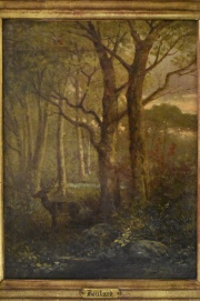 Boulard 'Ciervo en el Bosque', leo firmado. Mide: 32,5 x 24,5 cm.