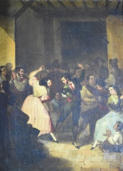 Cortes, Andres. 'Baile Sevillano', leo 52 x 43 cm.