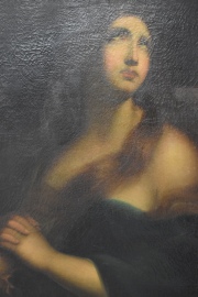 Santa Magdalena, leo reentelado, marco rajado. 72 x 62 cm.